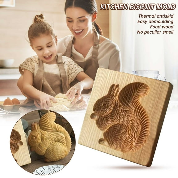 Leatfisat Wooden Cookie Stamp, Popular Baking Accessory, Assorted Animal & Shape Stamps For Cookies,Baking Tool
