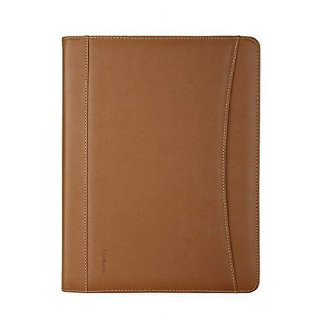 Leathario A4 File Folder Padfolio Writing Pad Business Presentation Folder Portfolio (Brown-A4-2)