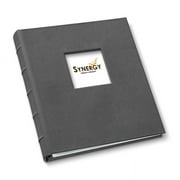 Leather 1.25" Presentation Binder With Window by Gallery Leather, Hubbed Spine, 11.75" x 10.5", Ringbound, 10 Top Loading Sheets/20 Pages, Refillable, Freeport Slate