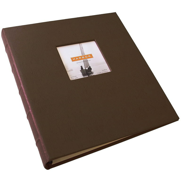 Leather 1.25 Presentation Binder Without Window by Gallery Leather, Hubbed  Spine, 11.75 x 10.5, Ringbound, 10 Top Loading Sheets/20 Pages,  Refillable, Freeport Mocha 
