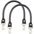thumbnail image 1 of Leather 15.7" Rounded Bag Replacement Strap, Black, 2-Pack, 1 of 9