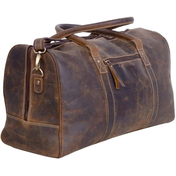 Leather 21Inch Travel Duffel Bags for Men and Women Full Grain Leather Overnight Weekend Leather Bags Sports Gym Duffle