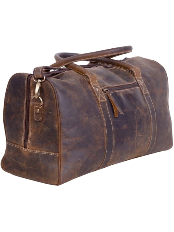 Leather 21Inch Travel Duffel Bags for Men and Women Full Grain Leather Overnight Weekend Leather Bags Sports Gym Duffle
