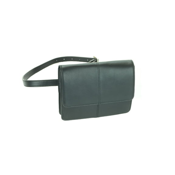 Leather 3/4 Flap Belt Bag