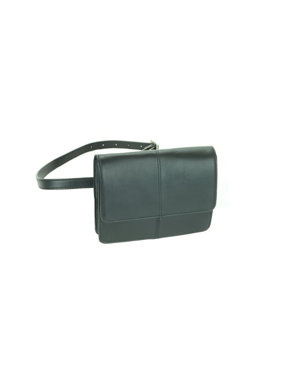 Leather 3/4 Flap Belt Bag