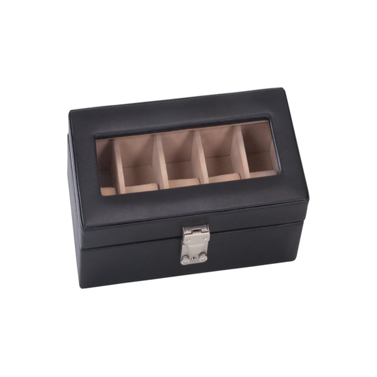 Leather 5 Slot Deluxe Watch Box - 9.5W x 3.5H in. - Walmart.com display picture 1