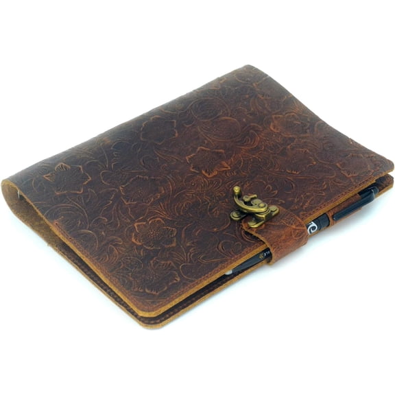 Leather A4 3 Ring 8.5" x 11" Binder Organizer Holder Writing Portfolio Multi Document Case with Removable