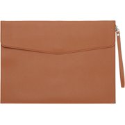 Leather A4 File Folder, Document Holder Filing Organizer Portfolio Envelope Folder Case with Snap Closure for Letter Receipt Style
