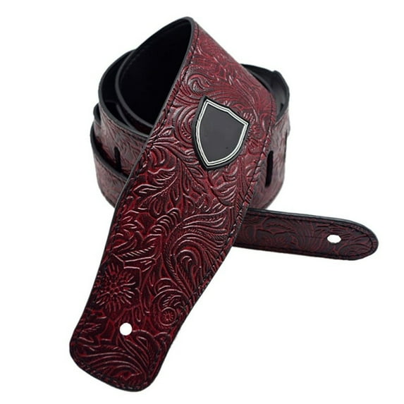 Leather Adjustable Guitar Strap, Snakeskin Design, 2.59in Wide Suitable for Acoustic Guitar, Electric Guitar