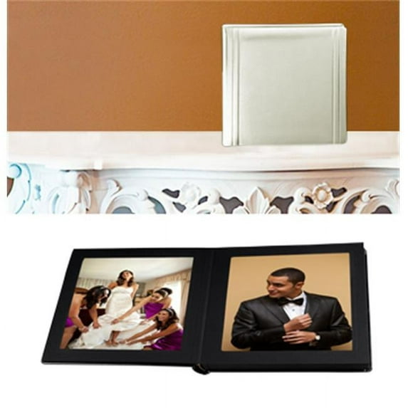 Leather Album Designs CP811055820B Matted 5X5 Ivory Faux Leather 20 Pg - 40 Side Album