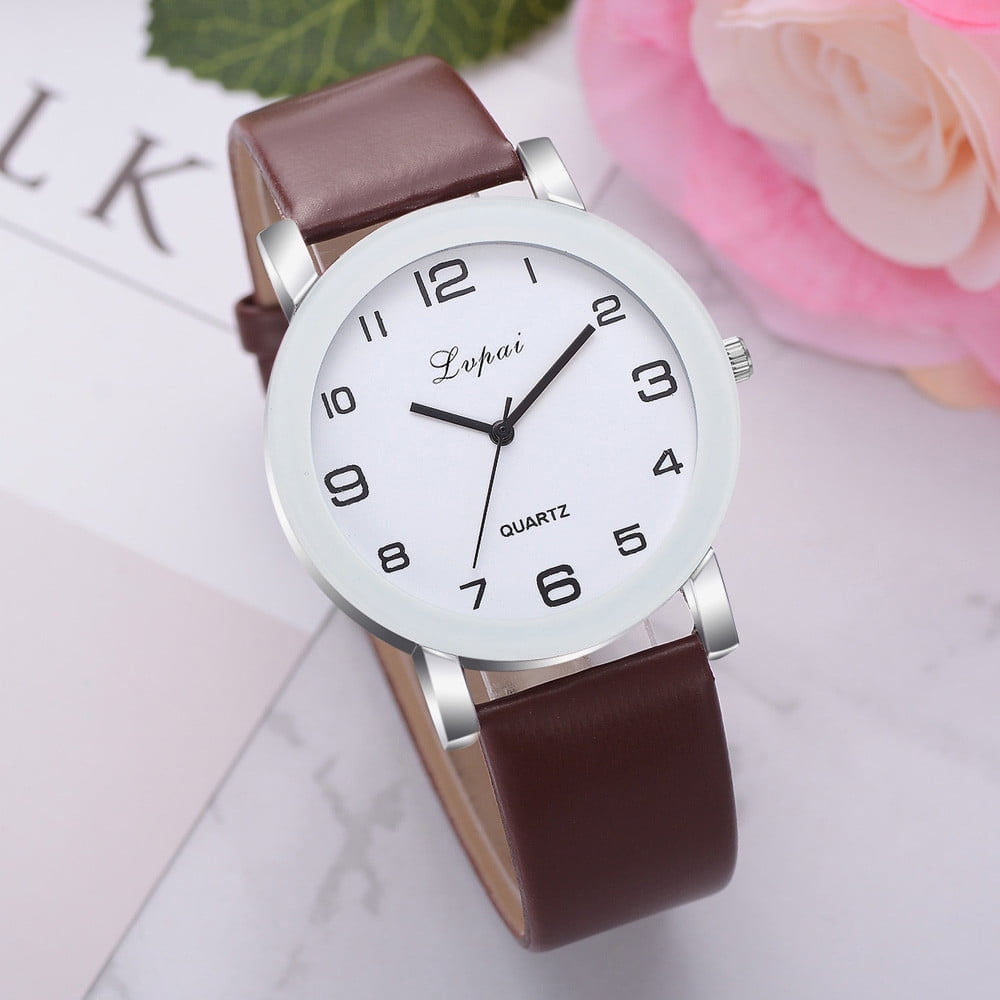 Leather Analog Casual Watch Quartz Watch Band Wrist Women s