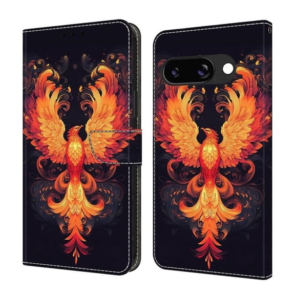 Leather For Apple Google Pixel 9a 6.3-inch Wallet Case Crystal Material Painted starry sky&geometric patterns&Flowers, Wallet For Women Men Card Holder Magnetic Clasp Kickstand Folio Cover,Color-7