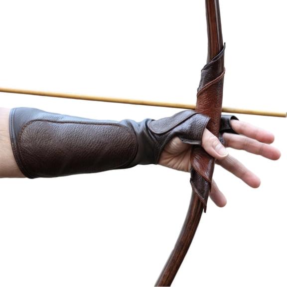 Leather Archery Arm Guard, Protective Gear For Archers, Adjustable Fit, Comfortable Design, Ideal For Target Practice, Competitions