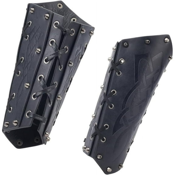Leather Arm Guard Medieval Embossed Bracers Leather Arm Gauntlets Retro Renaissance Bracers