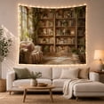 thumbnail image 1 of Leather Armchair Library Tapestry Wall Hanging, 1 of 7