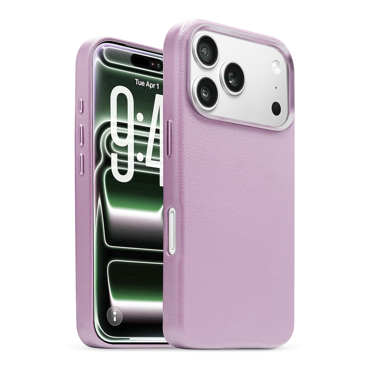 Leather Armor Protective Cover with Wireless Charging for iPhone 17 Pro Max - Light Purple