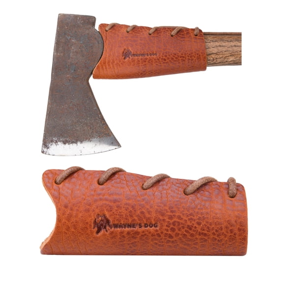 Leather Axe Handle Guard Collar Axe Covers for Gardening Picks, Camping Axes, Double Bit