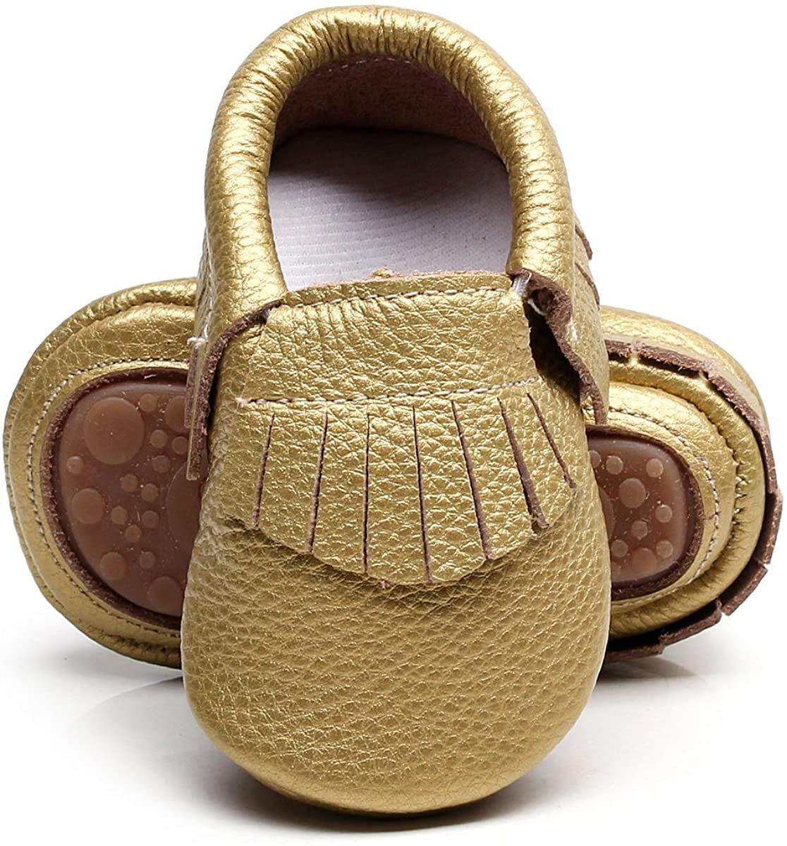 Leather Baby Moccasins Hard Soled Tassel Crib Toddler Shoes for Boys