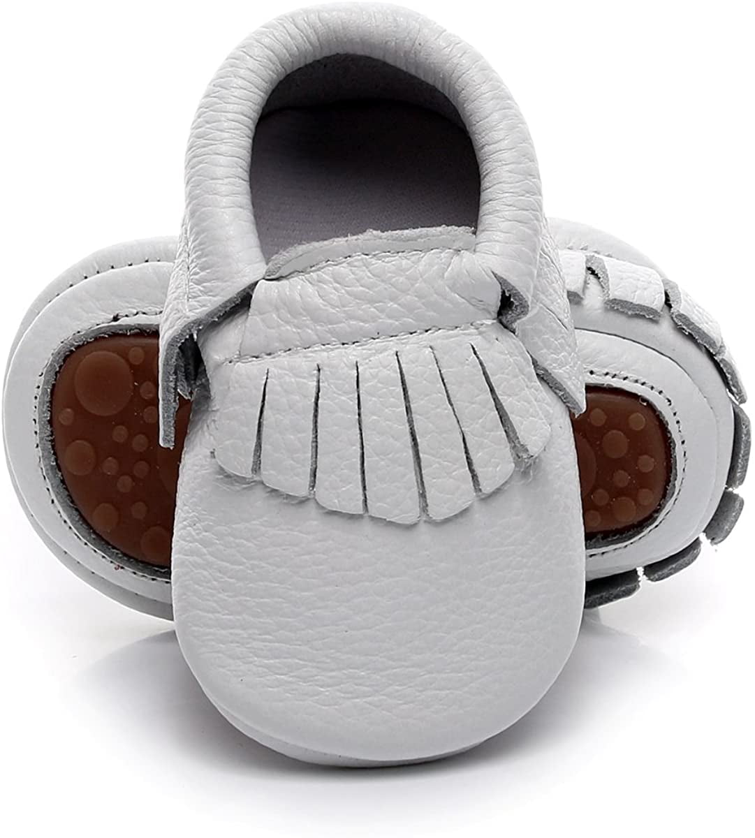 Leather Baby Moccasins Hard Soled Tassel Crib Toddler Shoes for Boys