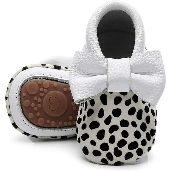 Leather Baby Moccasins Hard Soled Tassel Crib Toddler Shoes for Boys and Girls
