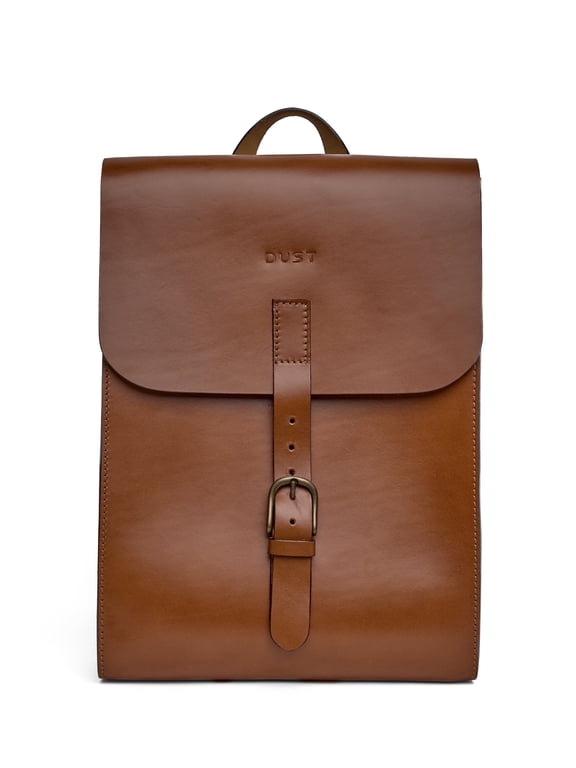 Leather Travel Backpack, Business Backpack with Zipper, Brown