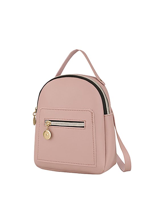 Leather Backpack Cute Casual Daypack Zippered Pockets Crossbody Convertible Shouider Bags