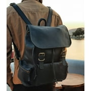 Leather Backpack Handmade 15.5 Inch Unisex Rucksack College Shoulder Hiking Bag.