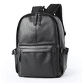 thumbnail image 1 of Leather Backpack for Men Black Large Rucksack Waterproof for Daypack Leather shoulder bag 13-15.6 inch laptop computer bag for men and women business travel retro large capacity backpacks, 1 of 7