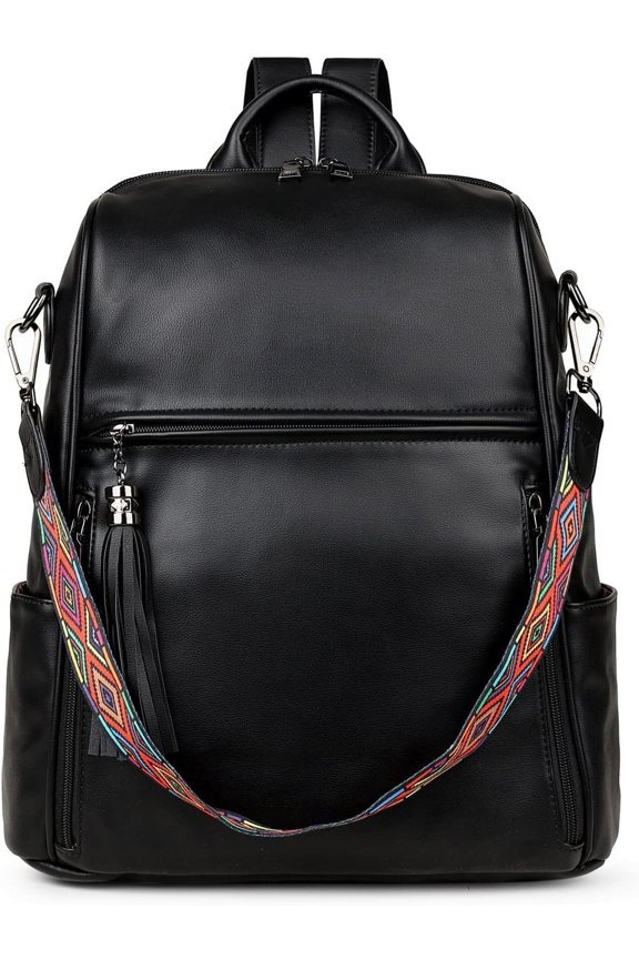 Leather Backpack Purse for Women Designer Travel Backpack Purses PU Fashion Ladies  Bag with Tassel