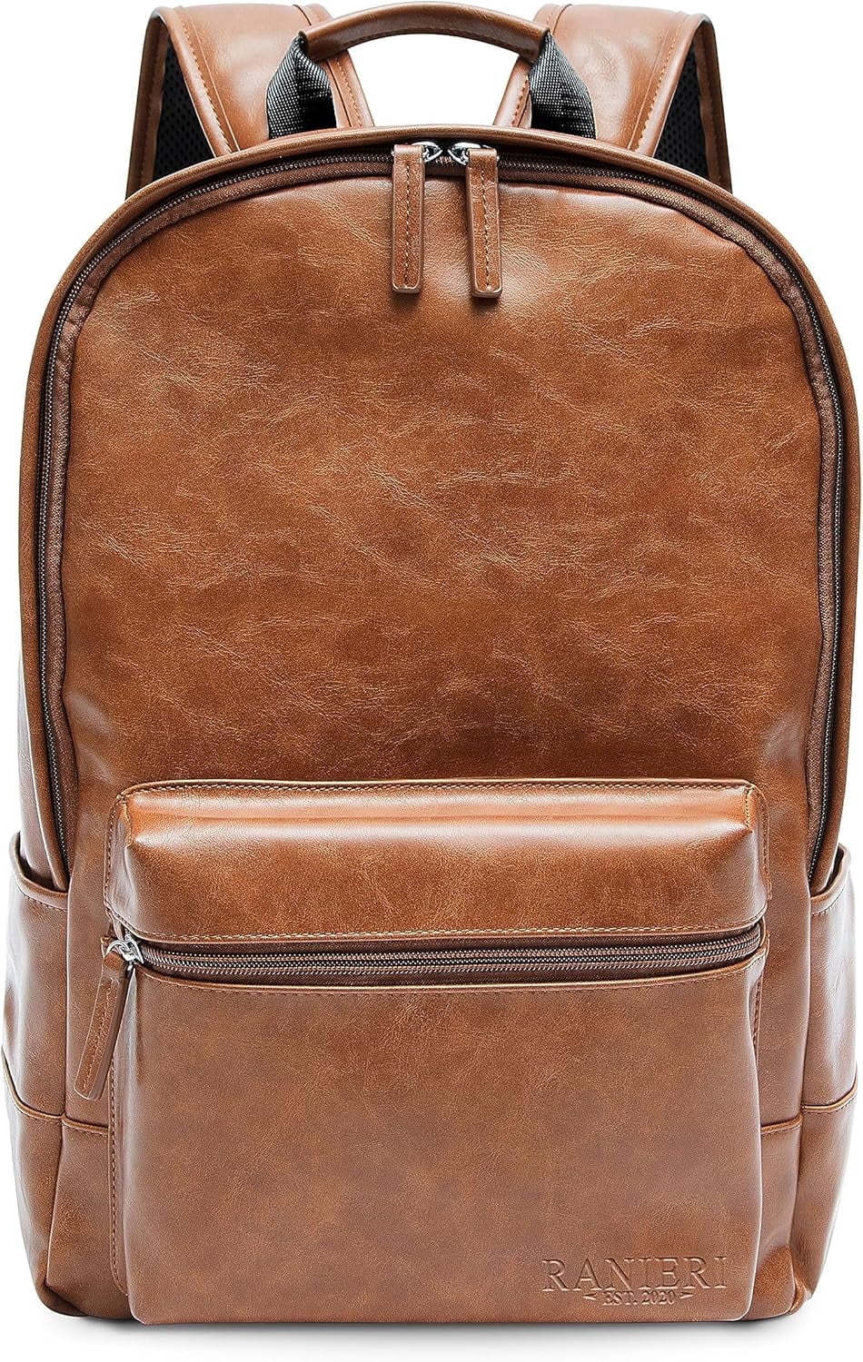 Leather Backpack - Ranieri Vintage Vegan PU Stylish 13-inch Laptop Bag for  College, Travel, and Hiking - Durable Rucksack Daypack with Shoulder Straps  ...