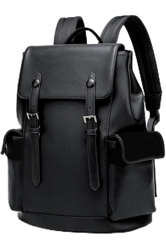 Leather Backpack for Men Black Laptop Computer Backpack Large Capacity Business Ladies Retro Leisure Travel Backpac