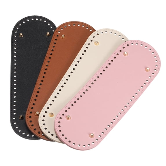 Leather Bag Bottom Shaper, 4Pcs Bag Bottom with Hole 11.8 x 3.9 Inch for Purse DIY Making Accessories  Multicolor