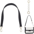 thumbnail image 1 of Leather Bag Handle with Pearl Bead Chain 19.5 Inch PU Leather Short Shoulder Bag Strap Replacement with 5.3 Inch Purse Strap Extender Handbag Handle Underarm Clutches Bag Strap Black, 1 of 9