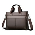 thumbnail image 1 of Leather Bag for Men, Large Leather Computer Laptop Bag, Waterproof Genuine Leather Waxed Briefcase, Best Office Satchel Bag, Rugged (Brown), 1 of 6