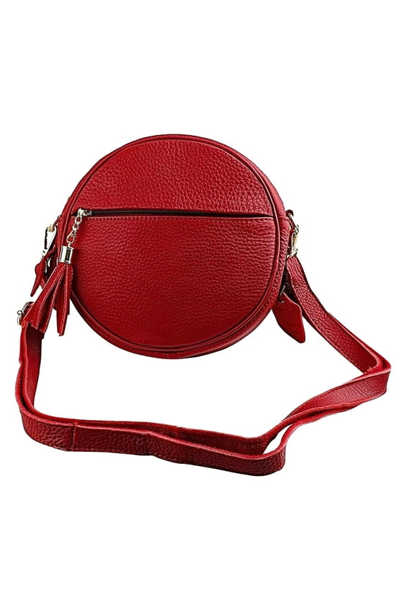 Stylish Leather Shoulder Bag Round Purse Handbag for Women Travel Work Party Casual Outfit Accessory