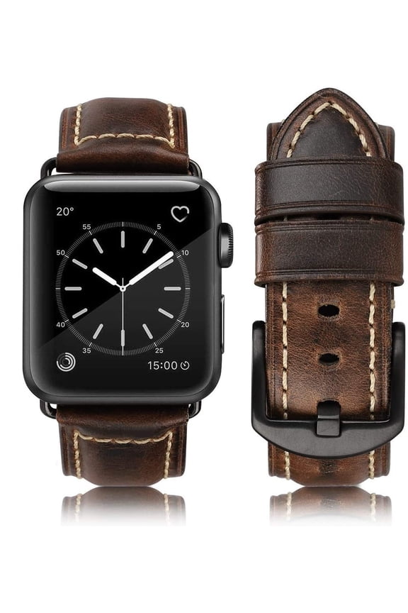 Leather Band Compatible with Apple Watch 41mm 40mm 38mm 42mm 44mm 45mm 49mm,Genuine Leather Replacement Band for Apple Watch ultra 8/7/6/5/4/3/2/1/SE Series…