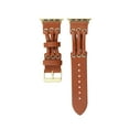 thumbnail image 1 of Leather Band Compatible with Apple Watch Band 38mm 40mm 41mm Women Men Dressy Breathable Rope Leather Strap for iWatch SE Series 9 8 7 6 5 4 3 2 1,Brown, 1 of 4