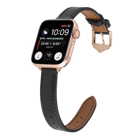 Leather Band for 38MM/40MM/41MM Apple Watch , Leather Watch Strap for Apple Watch Series 8,7 ,6, 5,4,3,2,1 iWatch Band Thin Leather Strap