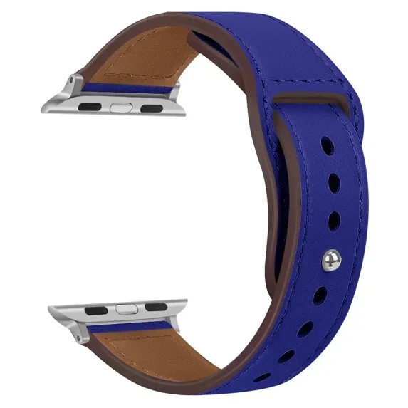 Leather Bands for Apple watch strap Ultra 49mm 46MM 44mm 40mm 38mm/42mm sport bracelet for iWAtch series 10 9 8 7 3 5 6 se 41mm/45mm (03 blue,S10-42MM 38 40 41MM)