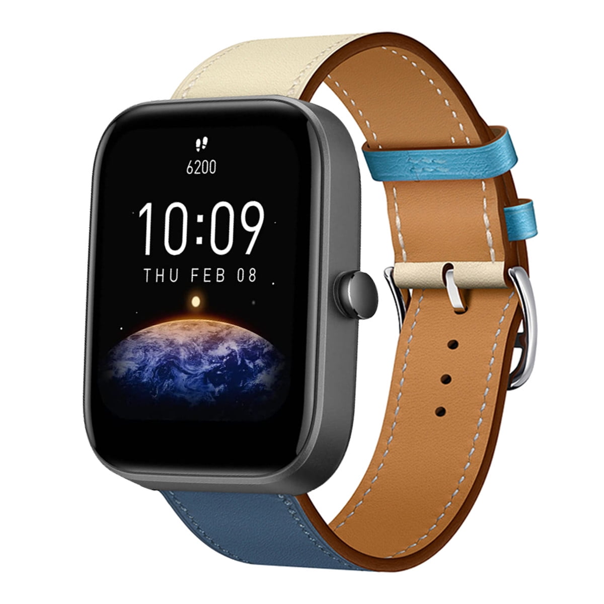 Tengyikeji Leather Bands Compatible with Amazfit Bip 3 Pro Bip 3 Bip U Band Genuine Leather Replacement Band for Amazfit Bip 3 Pro Bip 3 Bip U Leather Amazfit