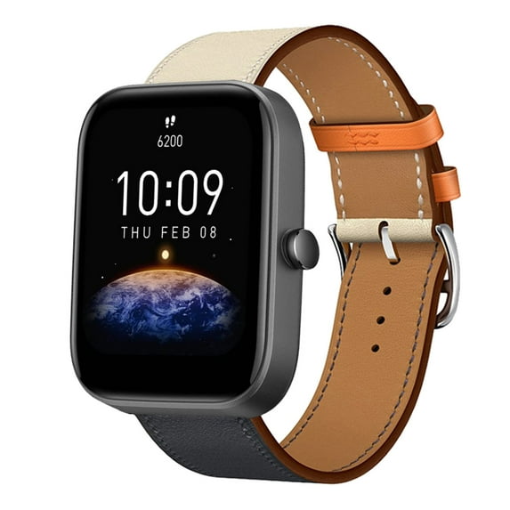 Leather Bands Compatible with Amazfit Bip u pro/Bip s/Bip s lite/Bip Band, Genuine Leather Replacement Band for 20mm, Leather Amazfit Bip u pro/Bip s/Bip s lite/Bip Strap for Women & Men