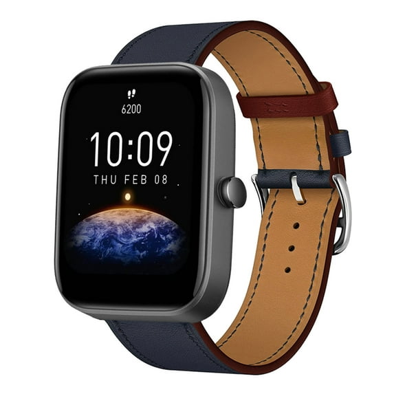Leather Bands Compatible with Amazfit Bip u pro/Bip s/Bip s lite/Bip Band, Genuine Leather Replacement Band for 20mm, Leather Amazfit Bip u pro/Bip s/Bip s lite/Bip Strap for Women & Men