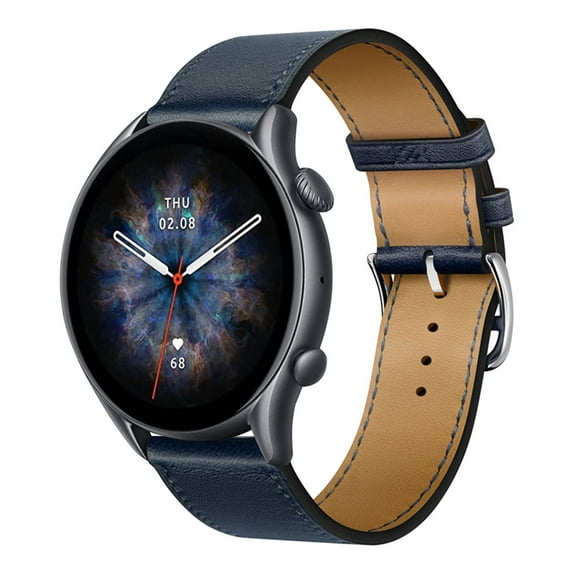 Leather Bands Compatible with Amazfit GTR 3 Pro/ GTR 3/ GTR 2e/ GTR 2/ GTR 4/ Amazfit GTR 47mm Band, Genuine Leather Replacement Band for Amazfit GTR 3 Pro/ GTR 3