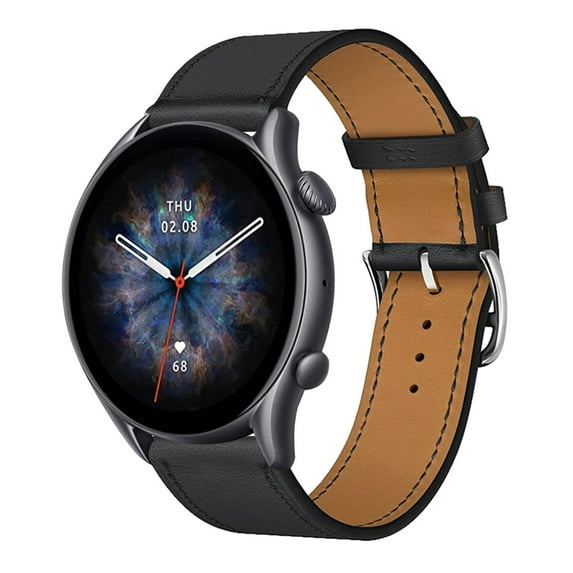 Leather Bands Compatible with Amazfit GTR 3 Pro/ GTR 3/ GTR 2e/ GTR 2/ GTR 4/ Amazfit GTR 47mm Band, Genuine Leather Replacement Band for Amazfit GTR 3 Pro/ GTR 3