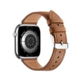 thumbnail image 1 of Leather Bands Compatible with Apple Watch Band 38mm 40mm 41mm 42mm(Series 10 11) for Women Men, Wristband Strap for iWatch SE3/2/1&Series 9 8 7 6 5 4 3 2 1(Brown+Silver), 1 of 1