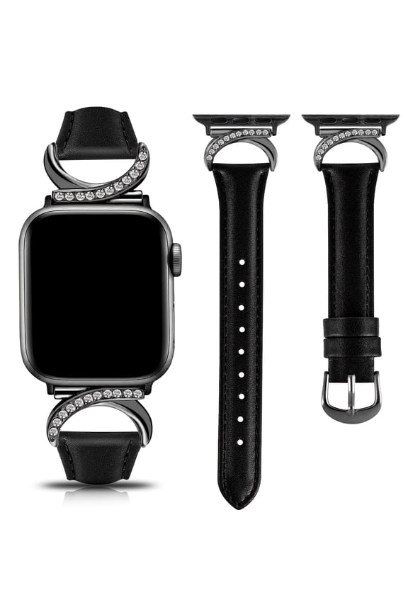 Leather Bands Compatible with Apple Watch Band 41mm 40mm 38mm 42mm 44mm 45mm 46mm 49mm Women, Slim Thin Dressy Strap with C-Shape Metal Buckle for iWatch Series 10 9 Ultra SE 8 7 6 5 4 3 2 1