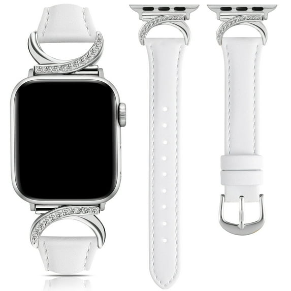 Leather Bands Compatible with Apple Watch Band 41mm 40mm 38mm 42mm 44mm 45mm 46mm 49mm Women, Slim Thin Dressy Strap with C-Shape Metal Buckle for iWatch Series 10 9 Ultra SE 8 7 6 5 4 3 2 1