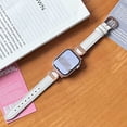 thumbnail image 1 of Leather Bands Compatible with Apple Watch Band 49mm 45mm 44mm 42mm for Men Women, Top Grain Genuine Leather Replacement Strap for iWatch Ultra2 SE2 SE Series 9 8 7 6 5 4 3 2 1,
White, 1 of 10