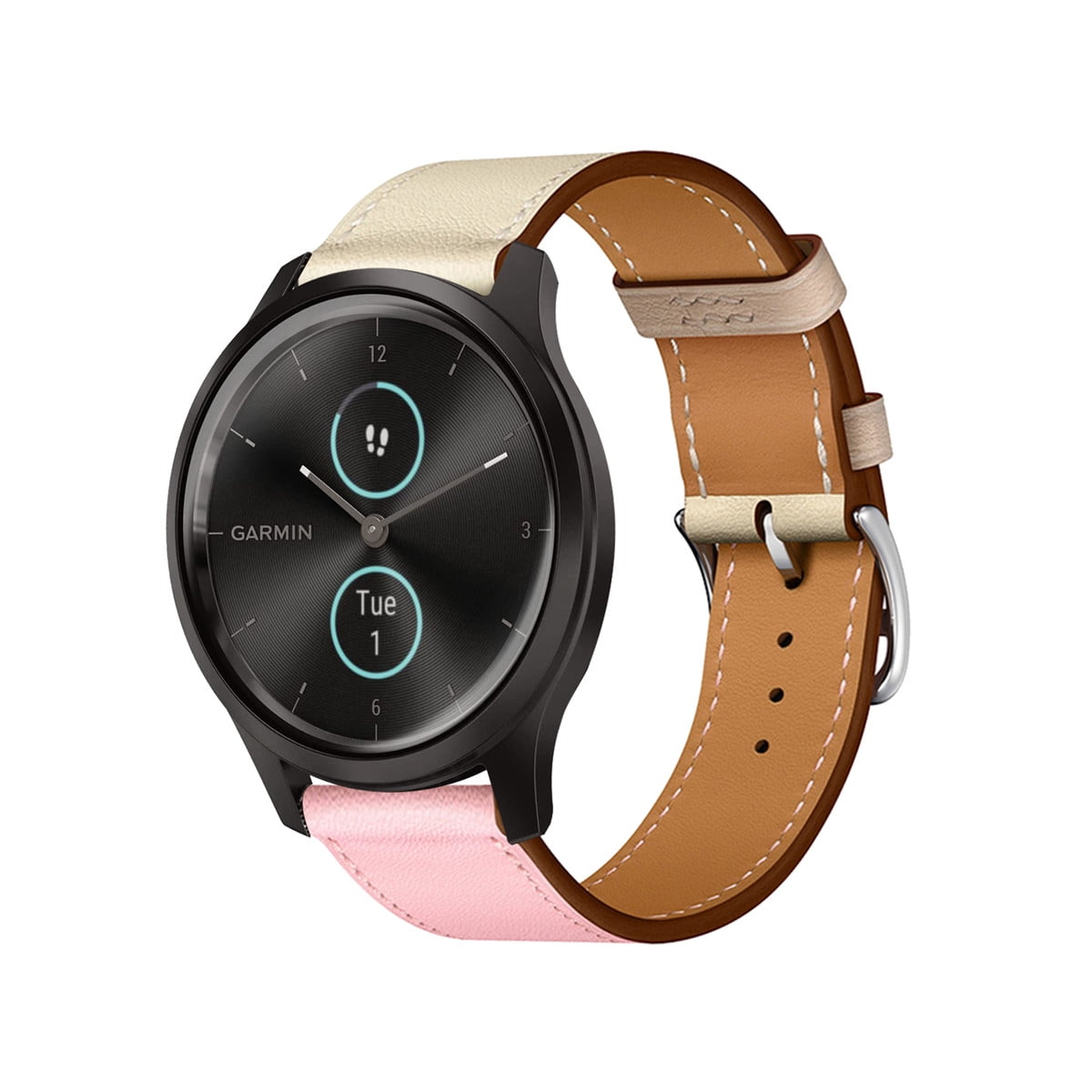 ガーミン vívomove HR BlackSilver leather Garmin vivomove HR Premium Black and Silver Large Size