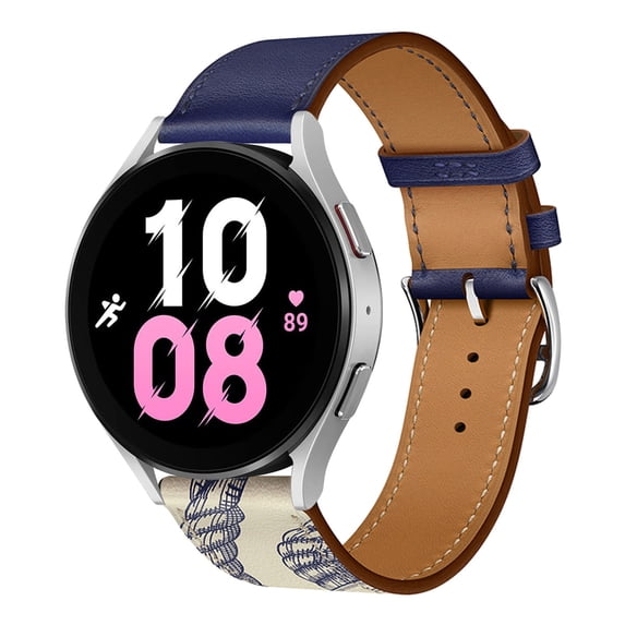 Leather Bands Compatible with Samsung Galaxy Watch 4/5/6 40mm 44mm Band, Genuine Leather Replacement Band for Samsung Galaxy Watch 4/5/6 40mm 44mm for Women & Men